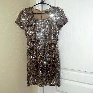 Golden sequin dress